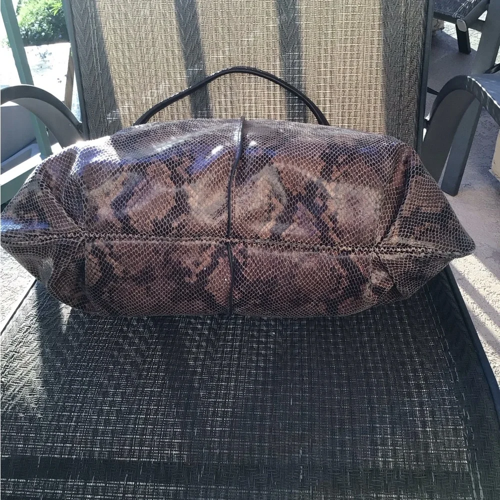G.I.L.I. Brown Python Leather MILANO Hobo Shoulder Bag